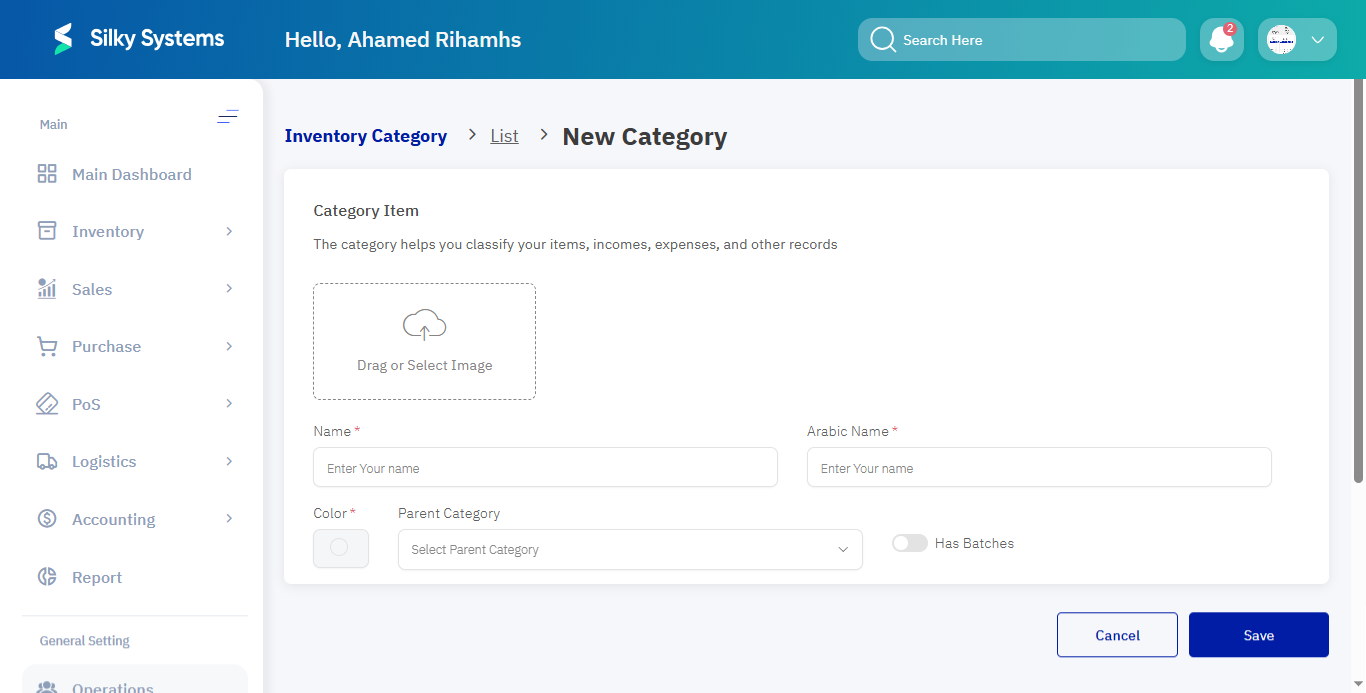 Create New Category Form