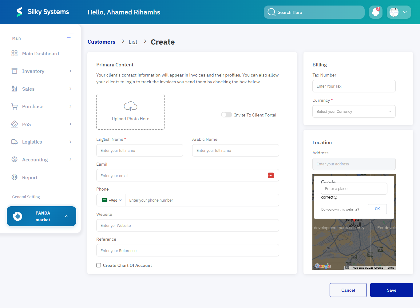 Create Customer Form