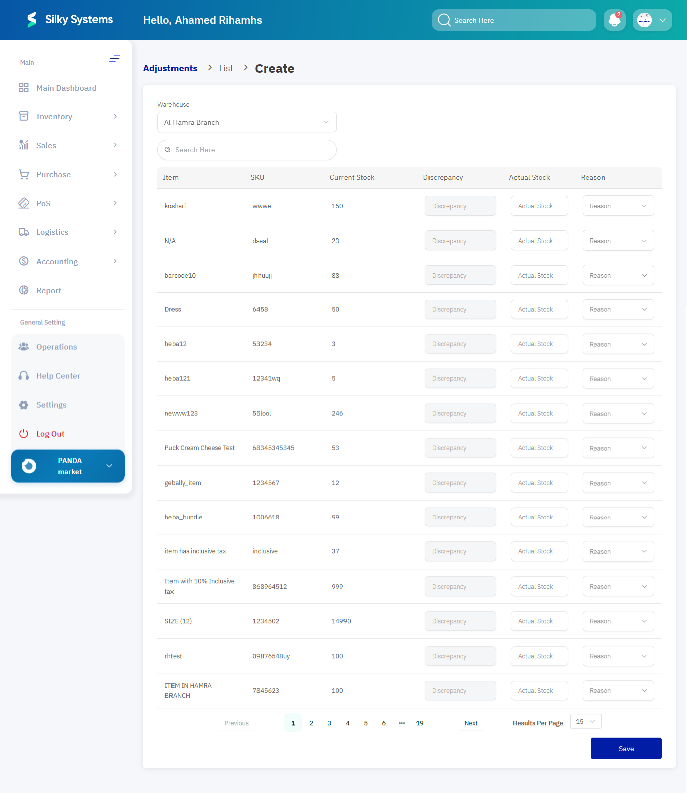 Create Adjustment Form